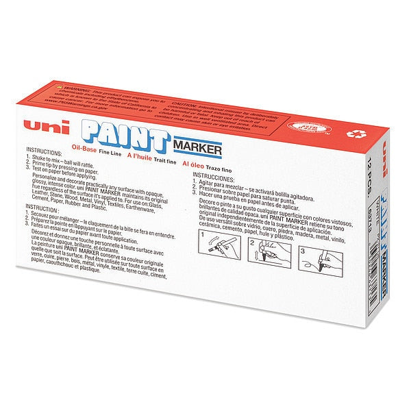 Permanent Paint Marker, Fine Tip, White Color Family, Paint