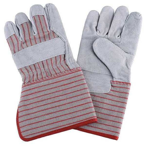 Leather Gloves, XL, Gray/Red, PR