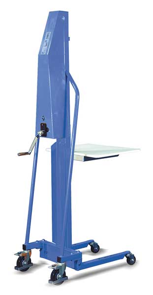 Manual Platform Lift Trucks, Manual, 440 lb Load Capacity, Hand Winch Lift Control