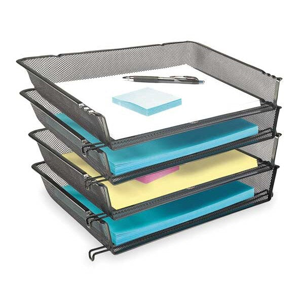 Letter Tray, 14-1/4 In x 10-1/16 In, Black