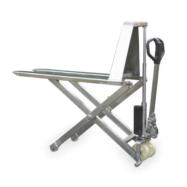 Manual Pallet Lifter, 2200 lb., 27 in W, SS