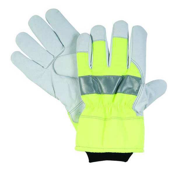 Hi-Vis Cold Protection Gloves, Nylon/WarmTex Lining, L