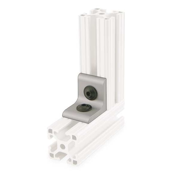 Inside Corner Bracket, 2 Mounting Holes, 1-1/2 in L, 1-5/16 in W, Aluminum, 15 Series