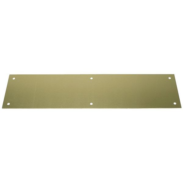Door Push Plate, Brass, 12