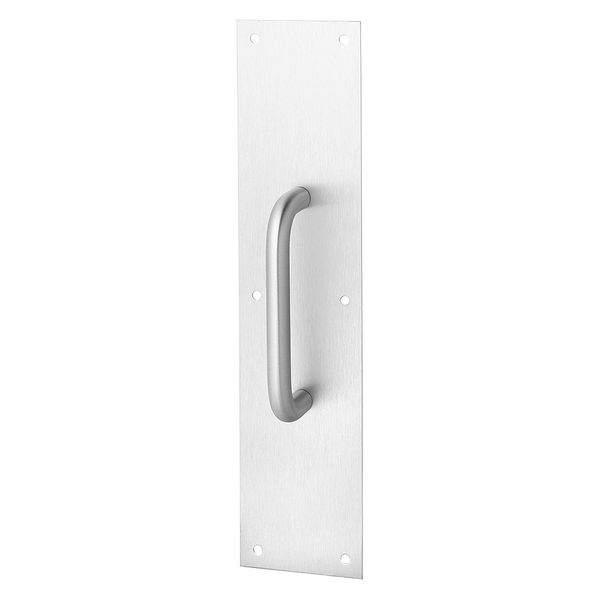 Door Pull Plate, Brass, 12