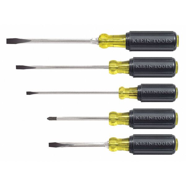 General Purpose Screwdriver Set, Slotted and Phillips Tip, Ergonomic Grip, 5-Piece