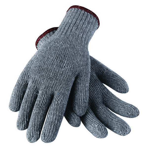 Knit Gloves, Uncoated, Task & Chore, Cotton/Polyester, Gray, Large, 1 Pair