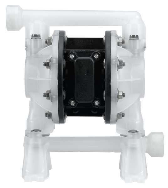 Double Diaphragm Pump, Polypropylene, Air Operated, Santoprene, 15 GPM