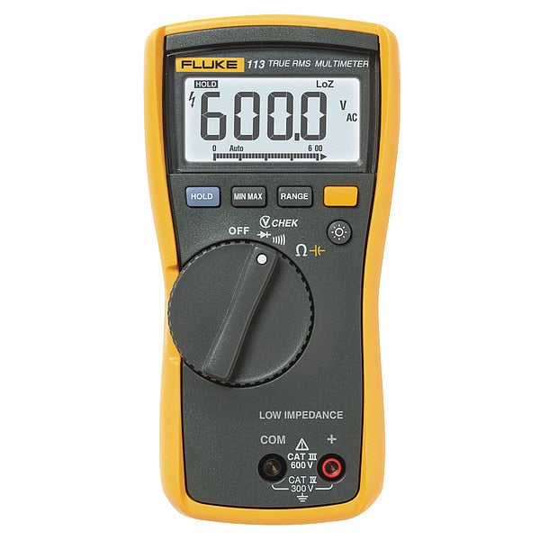 Digital Multimeter, 600 Max. AC Volts, 600 Max. DC Volts, 10 Max. AC Amps, 10 Max. DC Amps