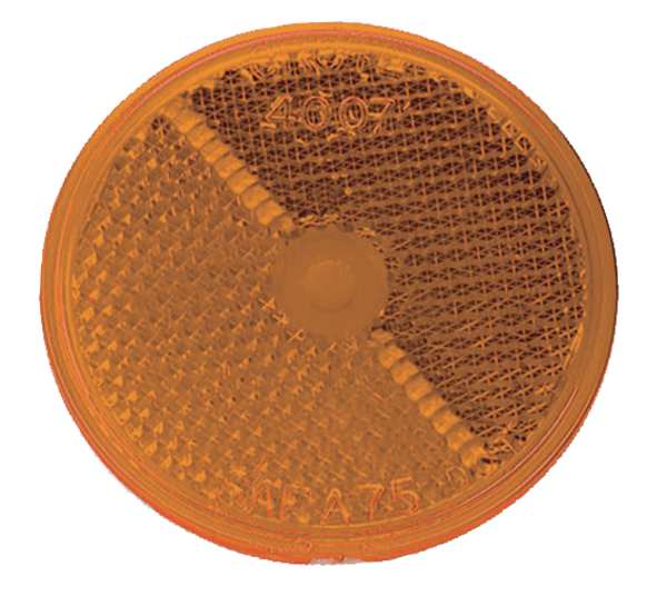 Reflector, Stick-On, Yellow, Dia 2 1/2