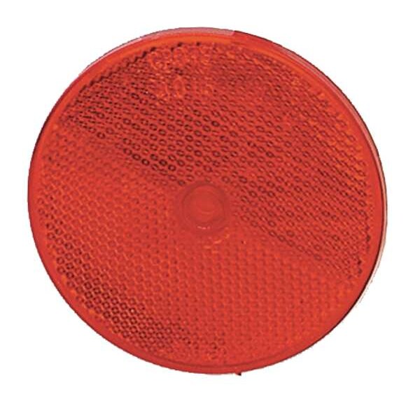 Reflector, Screw-On, Red, Round, Dia 2 In