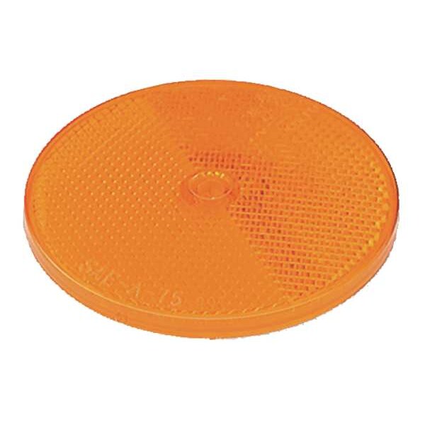 Reflector, Screw-On, Yellow, Round, Dia 2 In