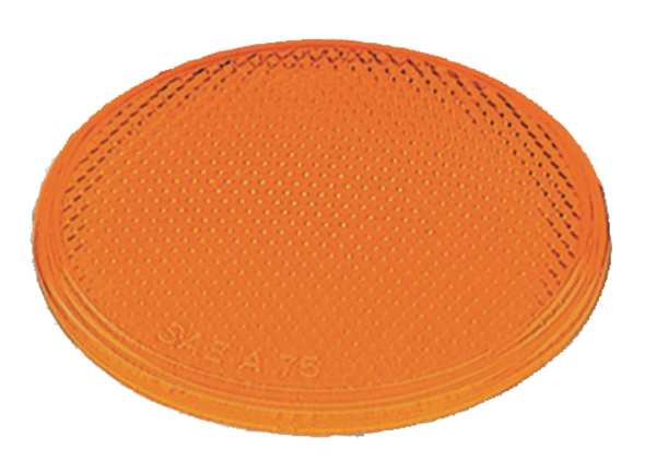 Reflector, Stick-On, Yellow, Round, Dia 3 In