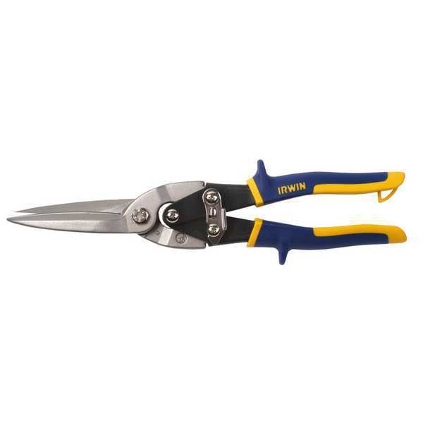 Metal Cutting Snip, Straight/Curve, 11 3/4 in, Cold Formed High Carbon Steel Jaw