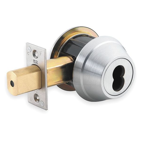 Deadbolt Less Cylinder, HD, Satin Chrome