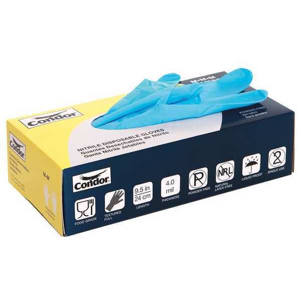 Disposable Gloves, Nitrile, Powder Free, Blue, 2XL, 100 PK