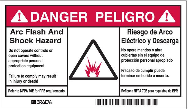 Arc Flash Protection Label, 6 In. W, PK5