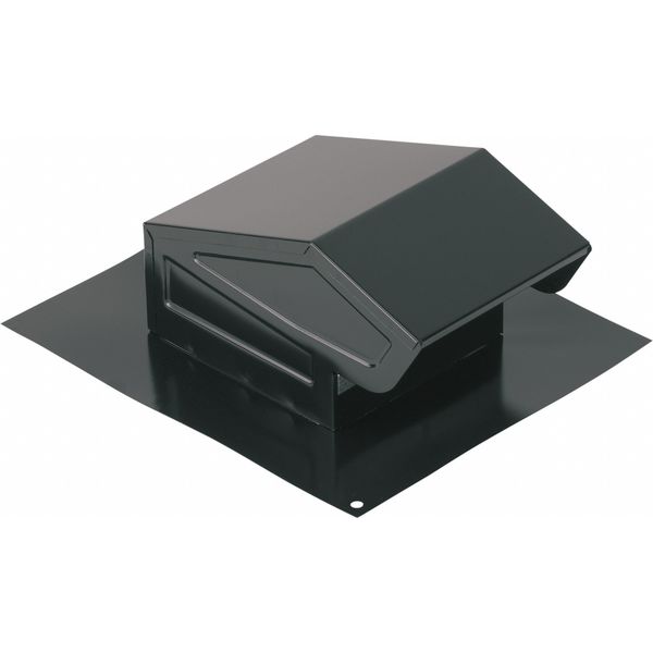Roof Cap With Built In Damper, Round Duct, Black