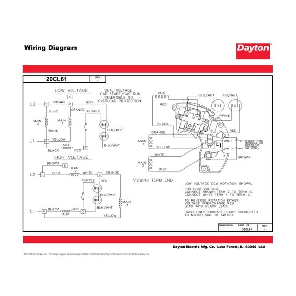 Capacitor-Start/Run General Purpose Motor, 1/3 HP, 115/208-230V AC Voltage, 48 Frame
