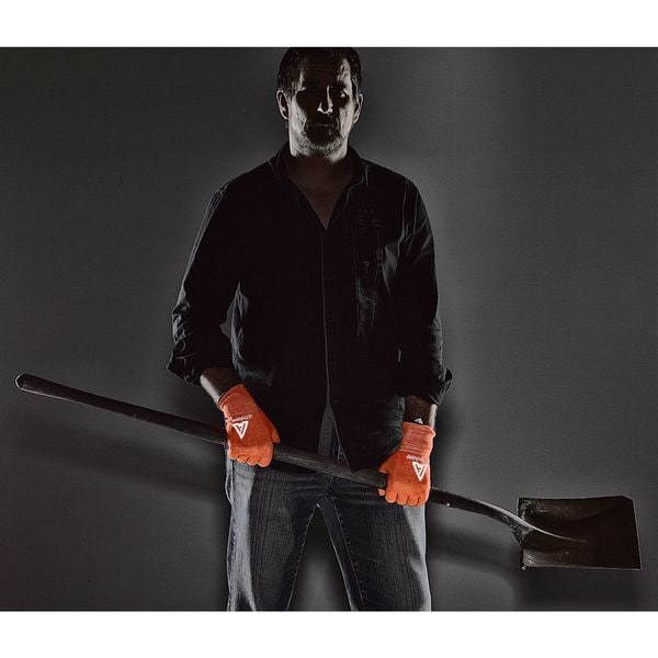 Hi-Vis Cut Resistant Coated Gloves, A2 Cut Level, Nitrile/Polyurethane, 11, 1 PR