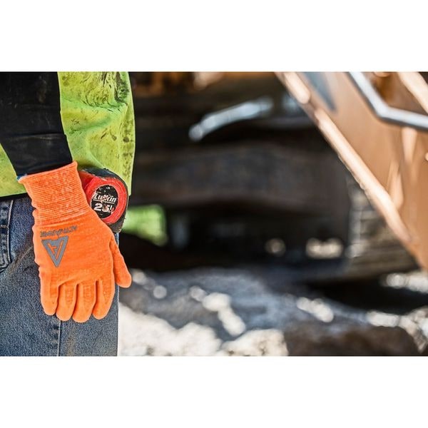 Hi-Vis Cut Resistant Coated Gloves, A2 Cut Level, Nitrile/Polyurethane, 11, 1 PR
