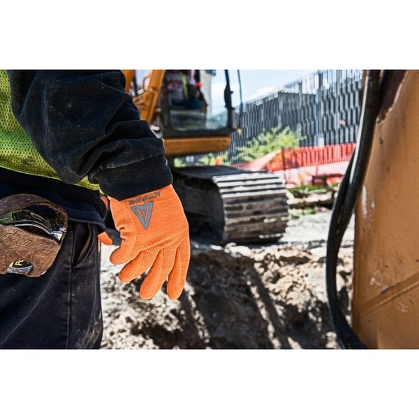 Hi-Vis Cut Resistant Coated Gloves, A2 Cut Level, Nitrile/Polyurethane, 11, 1 PR