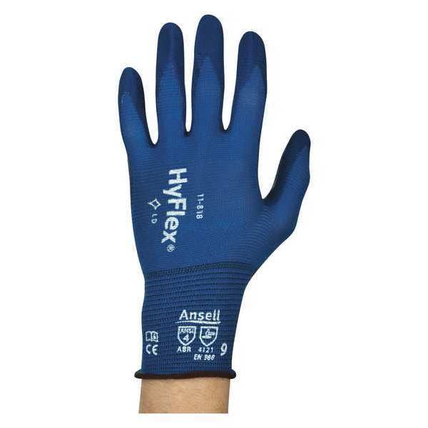 Foam Nitrile Coated Gloves, Palm Coverage, Blue, 9, PR