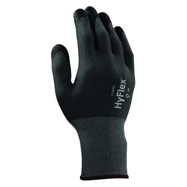 Foam Nitrile Coated Gloves, Palm Coverage, Black/Gray, 7, PR