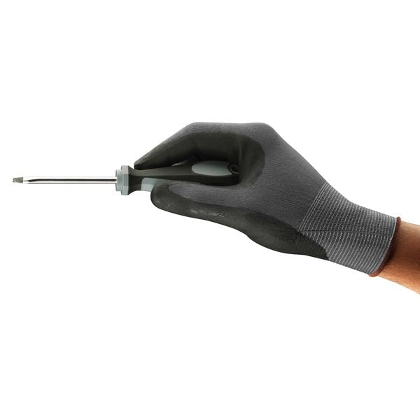 Foam Nitrile Coated Gloves, Palm Coverage, Black/Gray, 7, PR