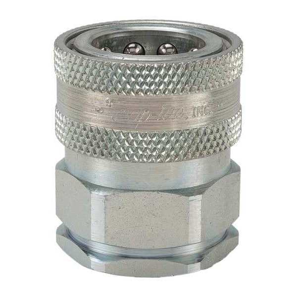 Hydraulic Quick Connect Hose Coupling, Steel Body, Sleeve Lock, 1/4