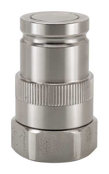 Hydraulic Quick Connect Hose Coupling, 316 Stainless Steel Body, Ball Lock, 3/8