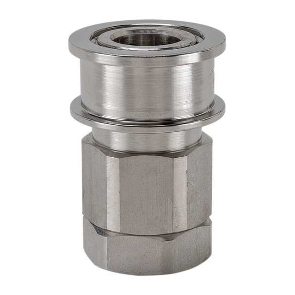Hydraulic Quick Connect Hose Coupling, 316 Stainless Steel Body, Ball Lock, 1/4