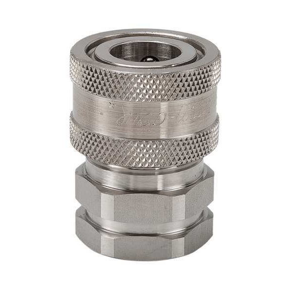Hydraulic Quick Connect Hose Coupling, 316 Stainless Steel Body, Ball Lock, 1
