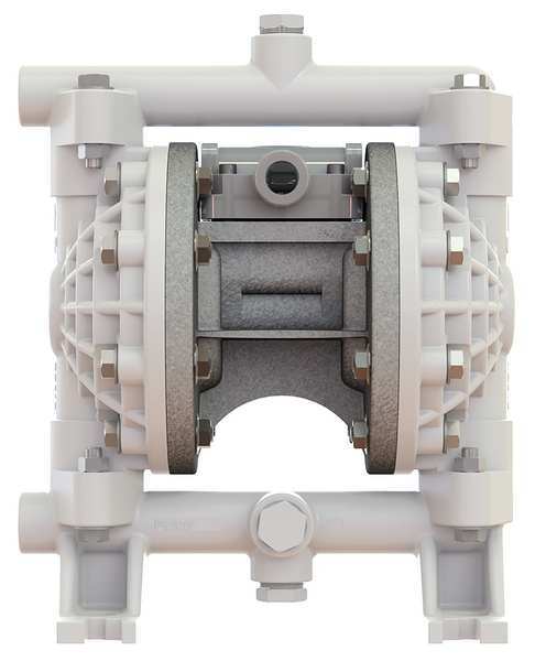 Double Diaphragm Pump, Polypropylene, Air Operated, Santoprene, 11 GPM