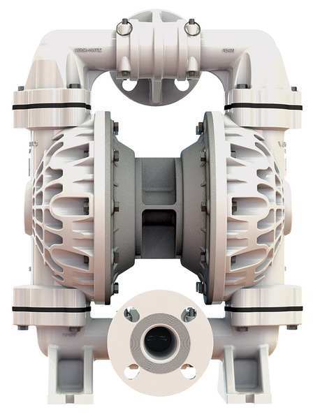 Double Diaphragm Pump, Polypropylene, Air Operated, PTFE, 72 GPM