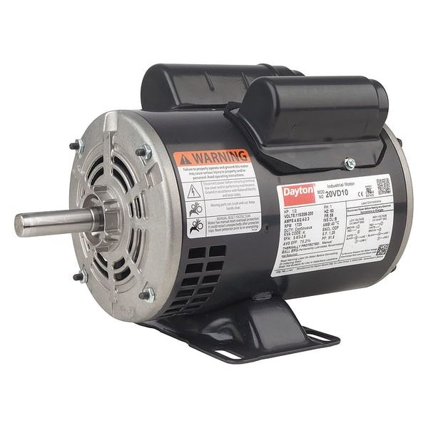 Capacitor-Start/Run General Purpose Motor, 3/4 HP, 115/208-230V AC Voltage, 56 Frame