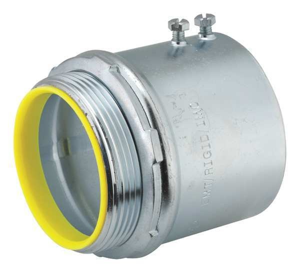 Rigid/EMT Conduit Connector, Steel, Finish: Natural