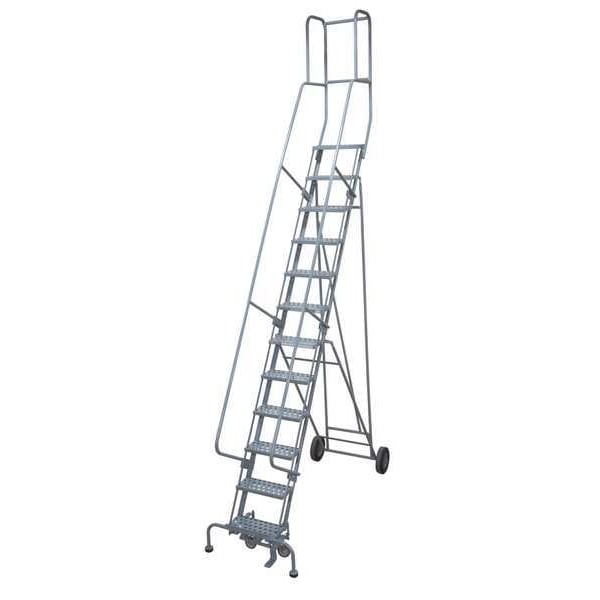 182 in H Steel Rolling Ladder, 14 Steps