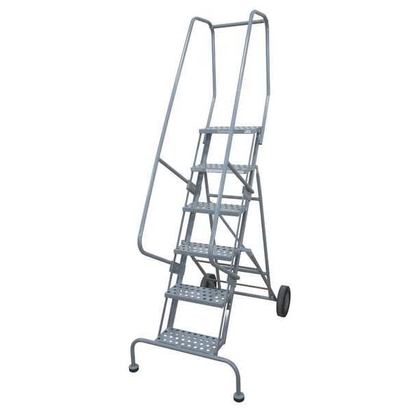 110 in H Steel Rolling Ladder, 8 Steps