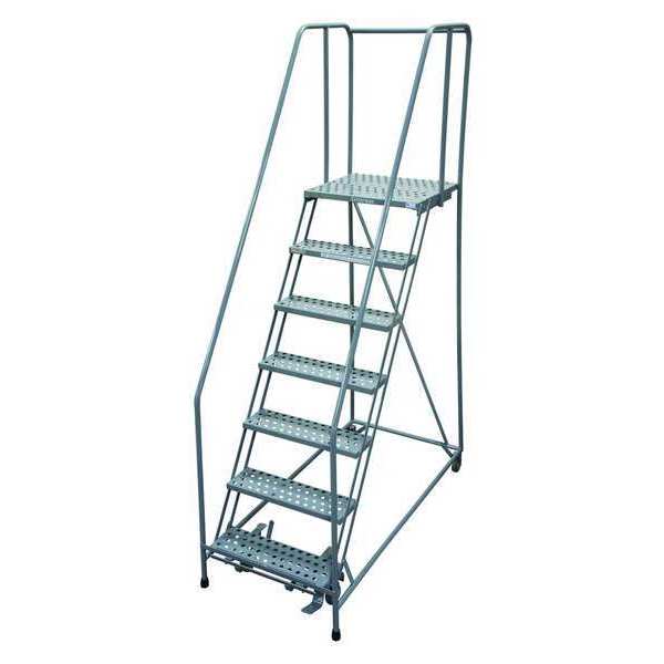 100 in H Steel Rolling Ladder, 7 Steps