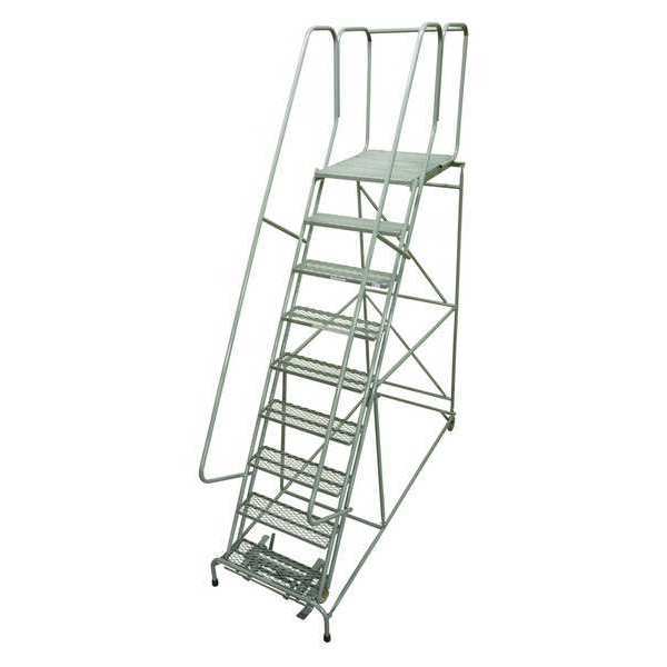 120 in H Steel Rolling Ladder, 9 Steps