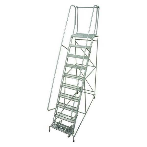 130 in H Steel Rolling Ladder, 10 Steps