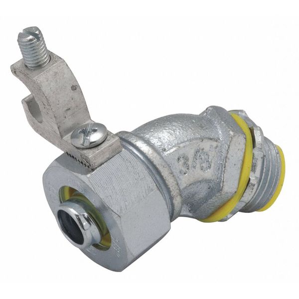 Liquidtight Conn, Ground Lug, 45 deg., 3/4