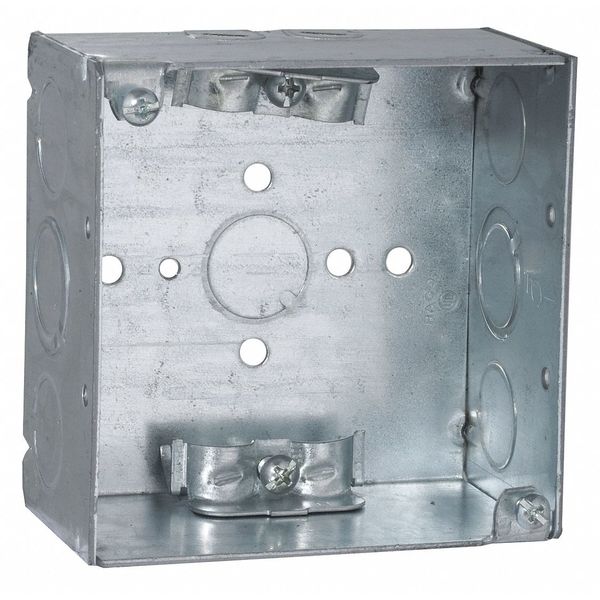 Box, 4 SQ, 2-1/8 Dp, Nm-Clmp 1/2-3/4 Tko