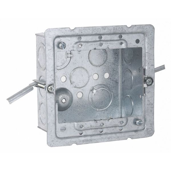 Box, 4 SQ, 2-1/2 Dp, Retro-Ring 1/2-3/4