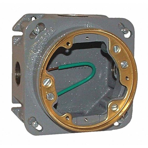 Floor Box, Adj, Cast Iron Rect, 33 cu. in.