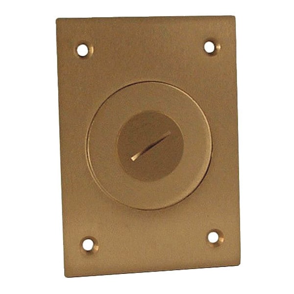 Covr Box, Rect Flr, 2-1/8x1, Comb Plg, Brss