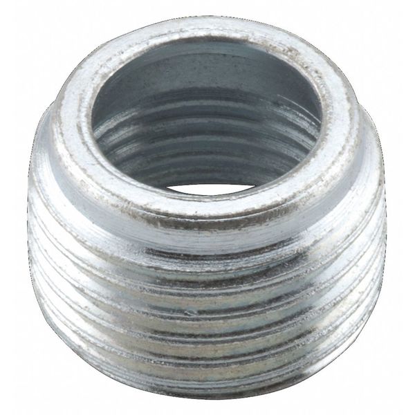 RMC Reducing Bushing, NPS, Steel, Zinc Plated, 1/2 in to 3/4 in Size, Gray
