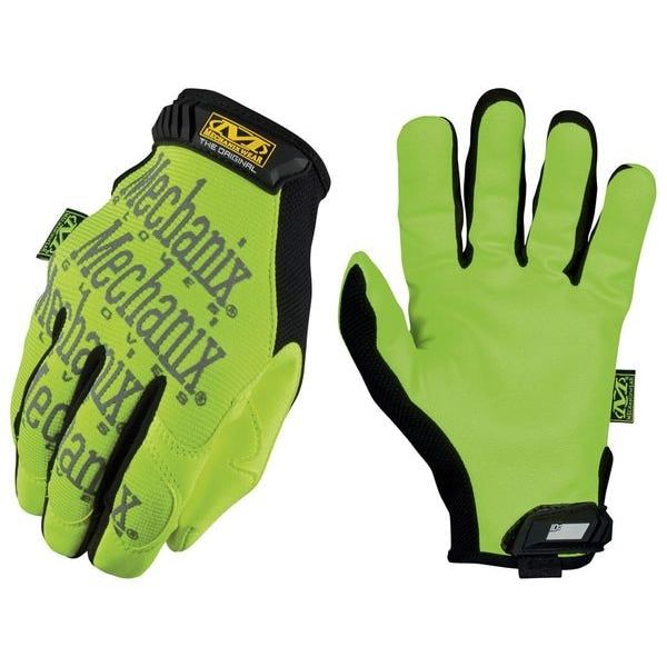 Hi-Vis Mechanics Gloves, 2XL, Yellow, Synthetic Leather, Trekdry(R)
