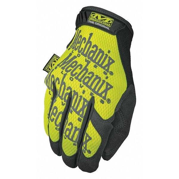 Hi-Vis Mechanics Gloves, 2XL, Yellow, Synthetic Leather, Trekdry(R)